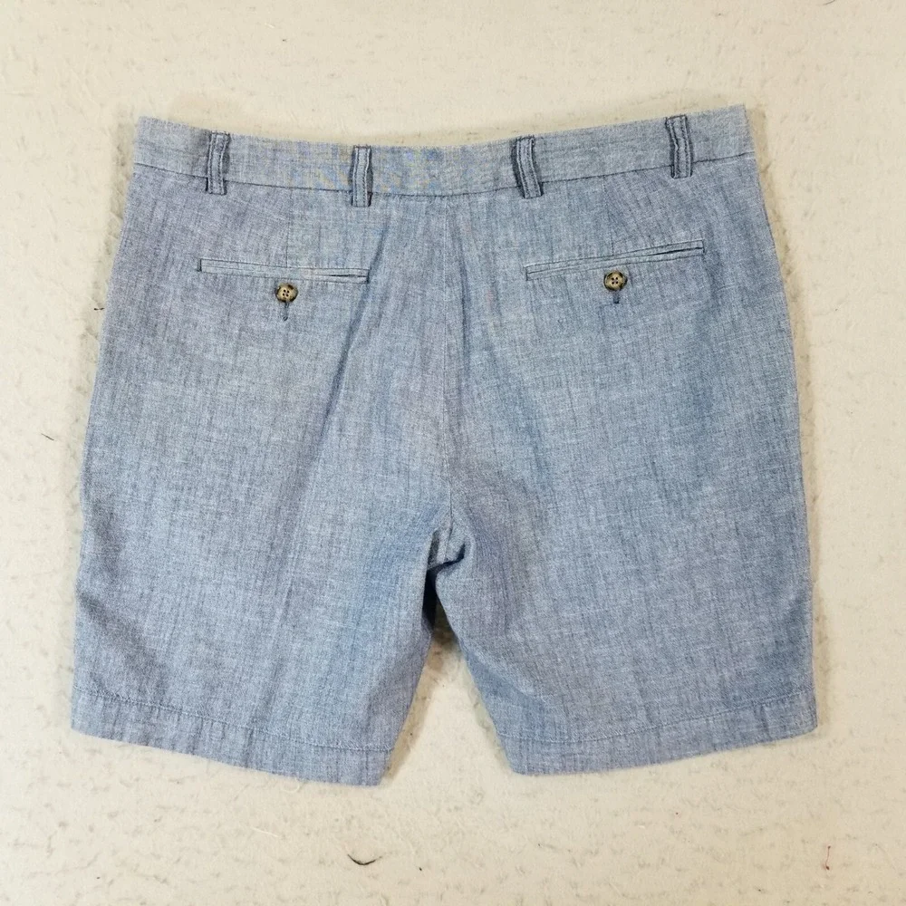 Roundtree & Yorke casuals shorts men's 38x9 blue denim chambray preppy outdoor